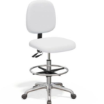 TABOURET A HAUTEUR VARIABLE AVEC DOSSIER SUR LES ROUES